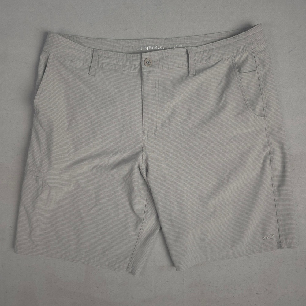 ONeill Crossroads Hybrid Shorts Mens‎ Size 40 Gray Striped Casual Golf Active